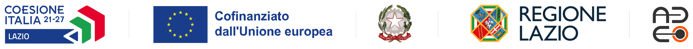 Coesione Italia 21-27 Lazio, Co-funded by the European Union, Italian Republic, Lazio Region, Adeo